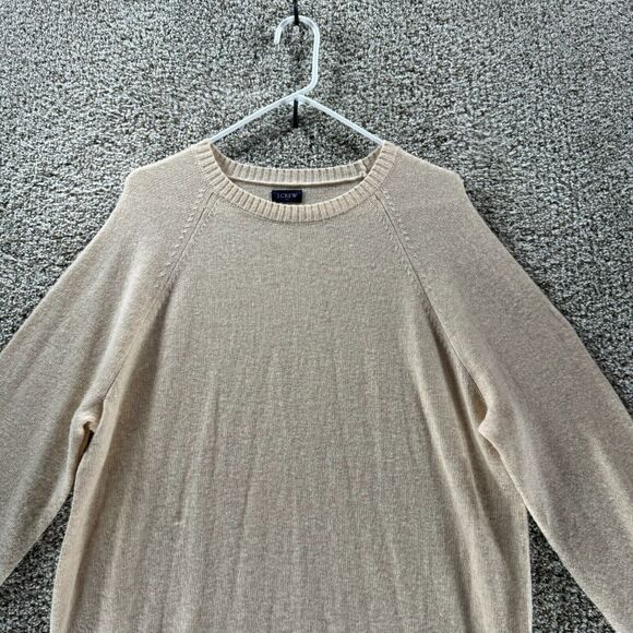 J Crew Sweater Mens Extra Large Beige Lambswool Pullover Knit Long Sleeve Adult - Picture 4 of 13